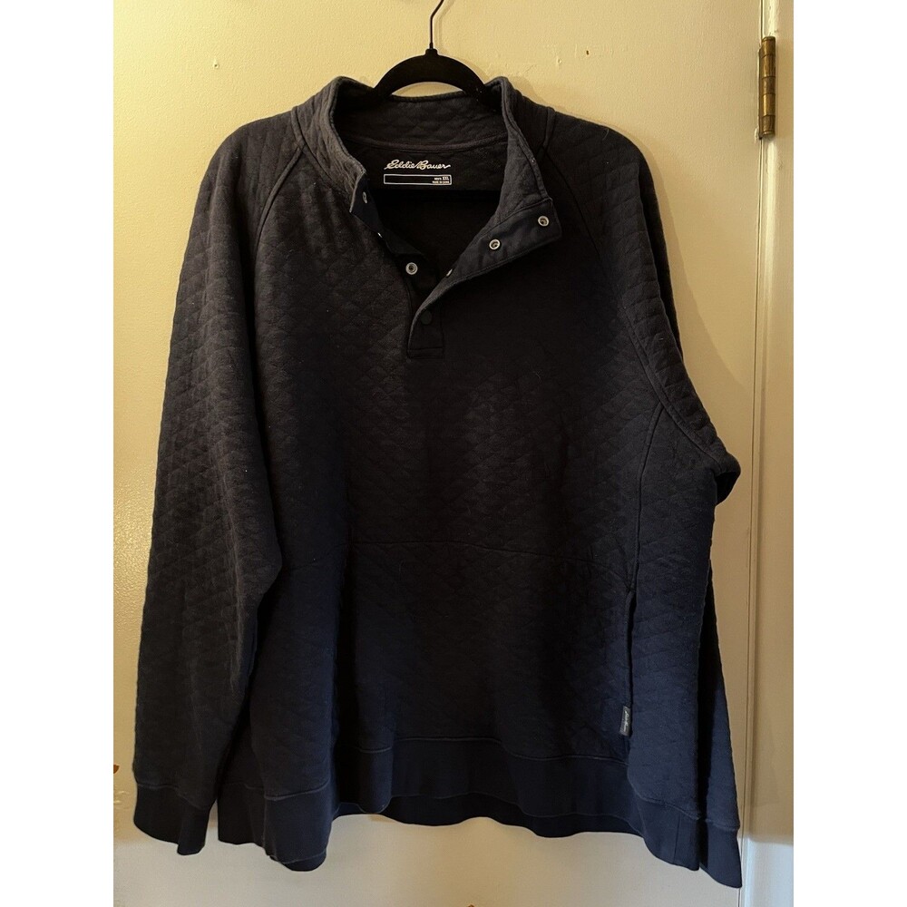 Eddie Bauer Men's XXL Quilted Snap-Neck Pullover Sweatshirt